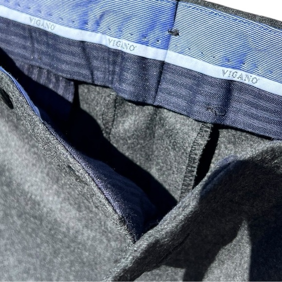🌻NEW w.tags Vigano Gray Wool Straight Leg Flat Front Dress Pants Men's Size 36 - Picture 6 of 12